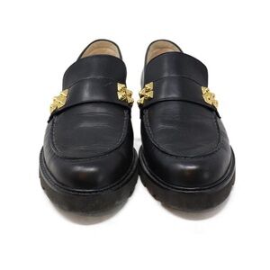 STUART WEITZMAN LEATHER STUD LOAFERS 8M VGC